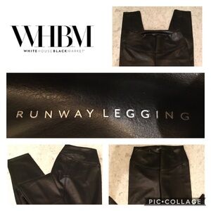 WHBM Faux Leather Black Runway Legging Size 4P